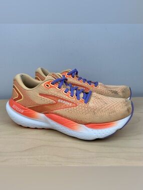 Brooks Women’s Size 9.0 B Glycerin 21 Orange Yellow Athletic Running Shoes
